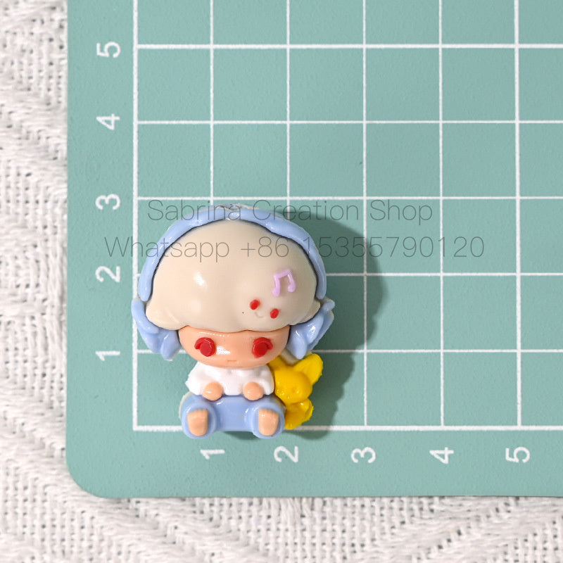 Cartoon Dimo Cute Bead Earphone Little Boy Rubber Bead DIY Phone Chain Accessories Beaded Pen Car Hanging Decoration