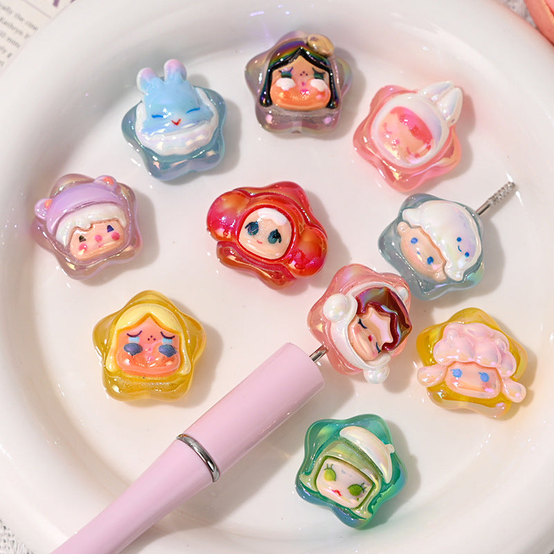 High-Quality UV Colorful 3D Cartoon Cute Bubble Beads DIY Phone Chain Material Accessories