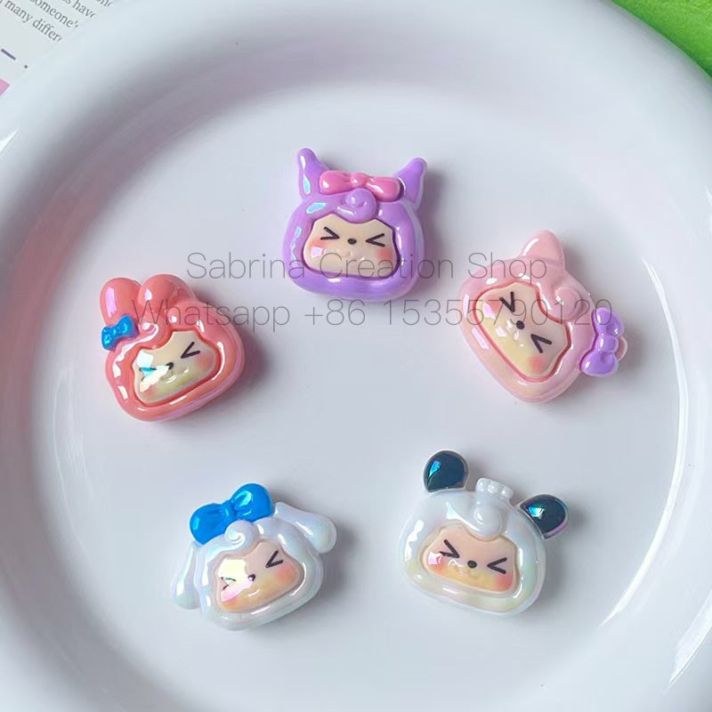 50pcs-Acrylic Heavy Hand Painted Cartoon Pig Cute Beads Car Hanger Mobile Chain DIY Accessory