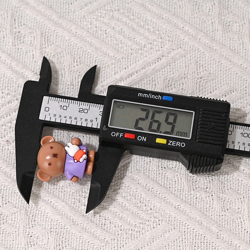 New Cartoon Soft Rubber 3D Bear Through-Hole Beads for DIY Phone Chain Keychain Bag Pendant Materials