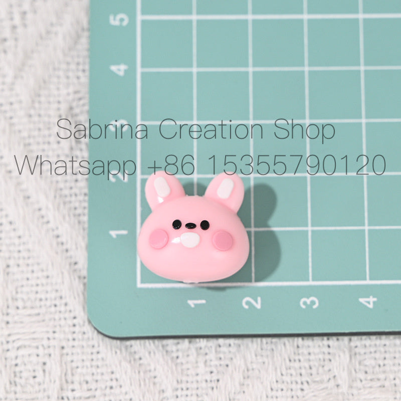 Perforated Cartoon Small Animal Soft Rubber Beads DIY Phone Chain Accessories Handmade Keychain Beads Pen Loose Beads