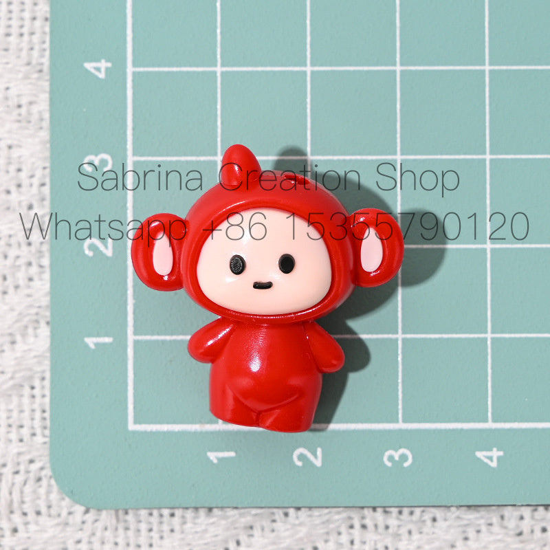 Cartoon Teletubbies Rubber Beads DIY Phone Chain Accessories Beads String Beads Handmade Necklace Accessories Wholesale
