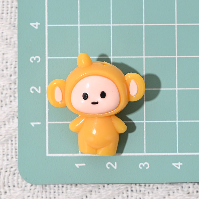 Cartoon Teletubbies Rubber Beads DIY Phone Chain Accessories Beads String Beads Handmade Necklace Accessories Wholesale