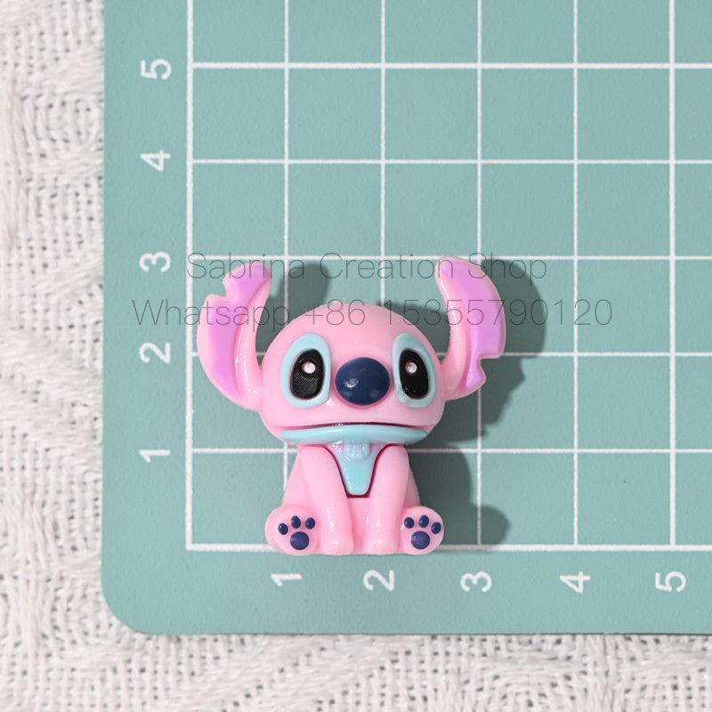 50pcs- 3D Stitch Hole-Punched 3D Cute Rubber Beads DIY Phone Chain Accessories Beaded Pen Accessories Wholesale