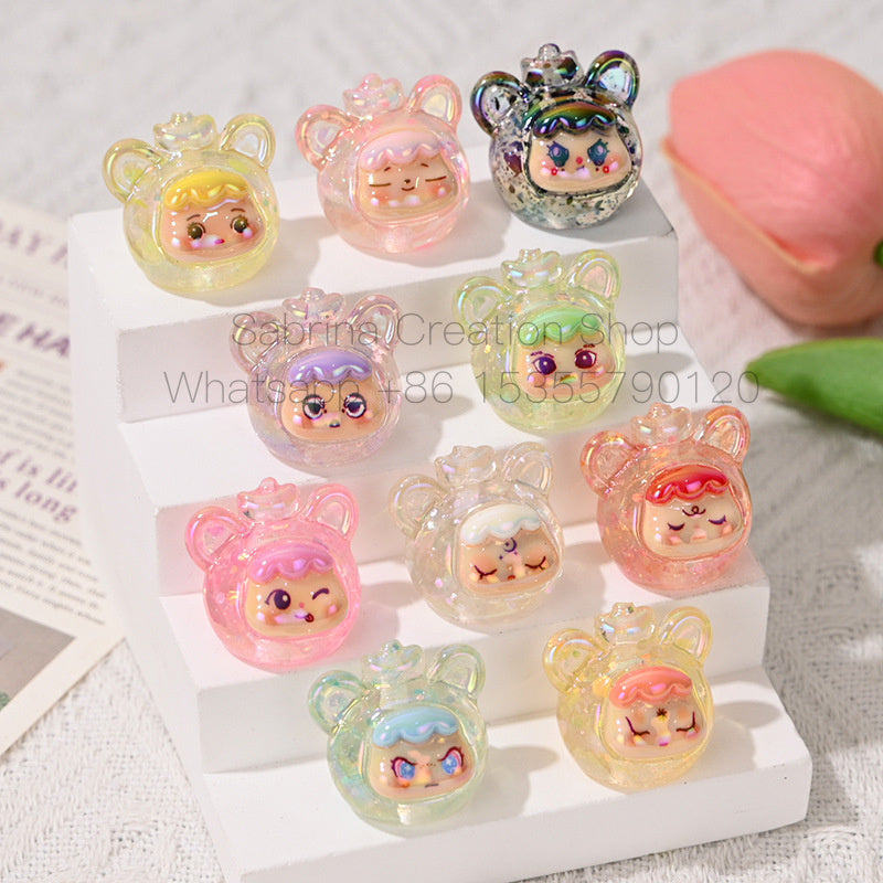 50pcs-Acrylic Heavy Hand Painted Cartoon Pig Cute Beads Car Hanger Mobile Chain DIY Accessory