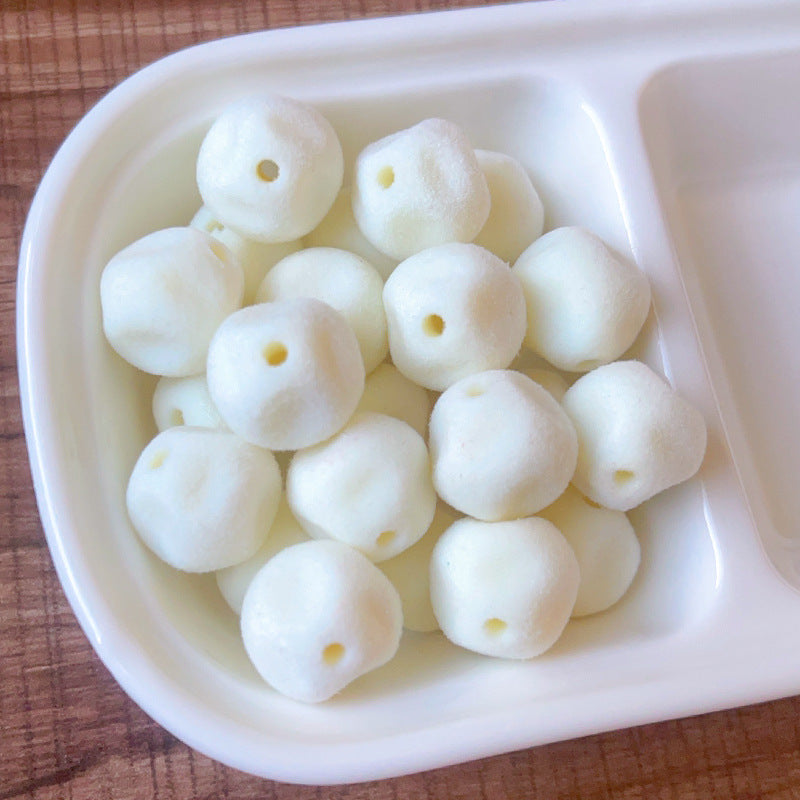 Macaron Color Series Autumn Winter Flocked Fig Beaded Bag Pendant Phone Chain DIY Handmade Accessories