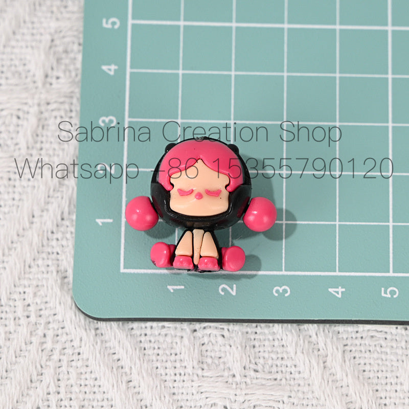 Perforated Cartoon SP Trendy Cute Rubber Beads DIY Phone Chain Accessories Beaded Pen Loose Beads Wholesale