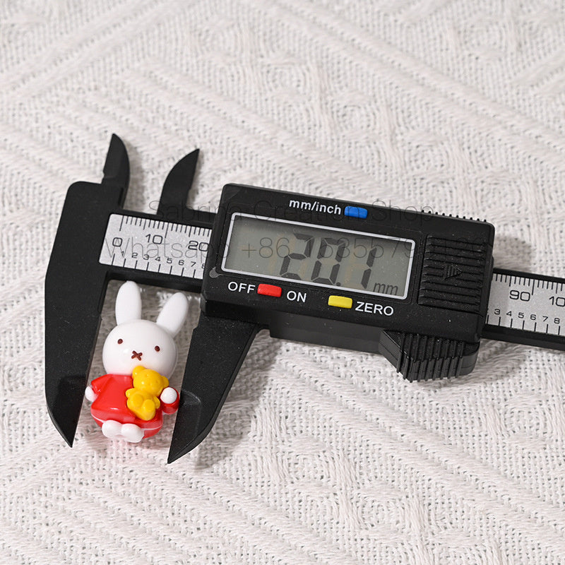 New Small Bunny Through Hole Rubber Beads Soft Glue Cute DIY Phone Chain Keychain Bag Pendant Accessories