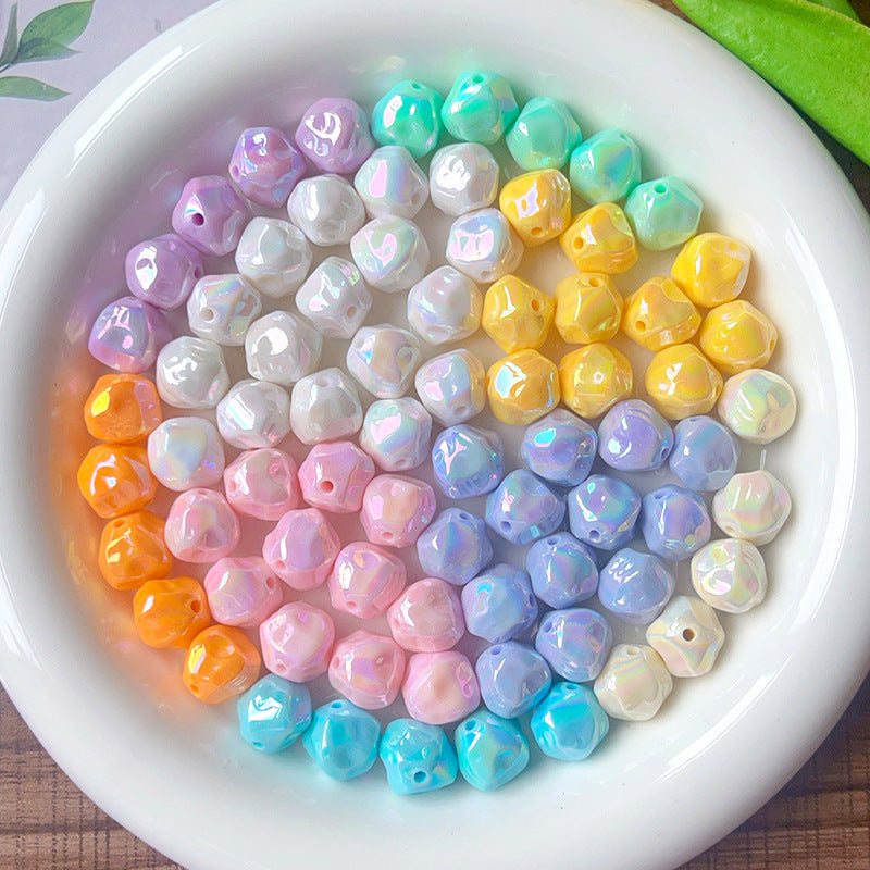 12mm Solid Color Plated AB Acrylic Fig Through Hole Loose Beads DIY Phone Chain Bracelet Handmade Beading Material Bulk