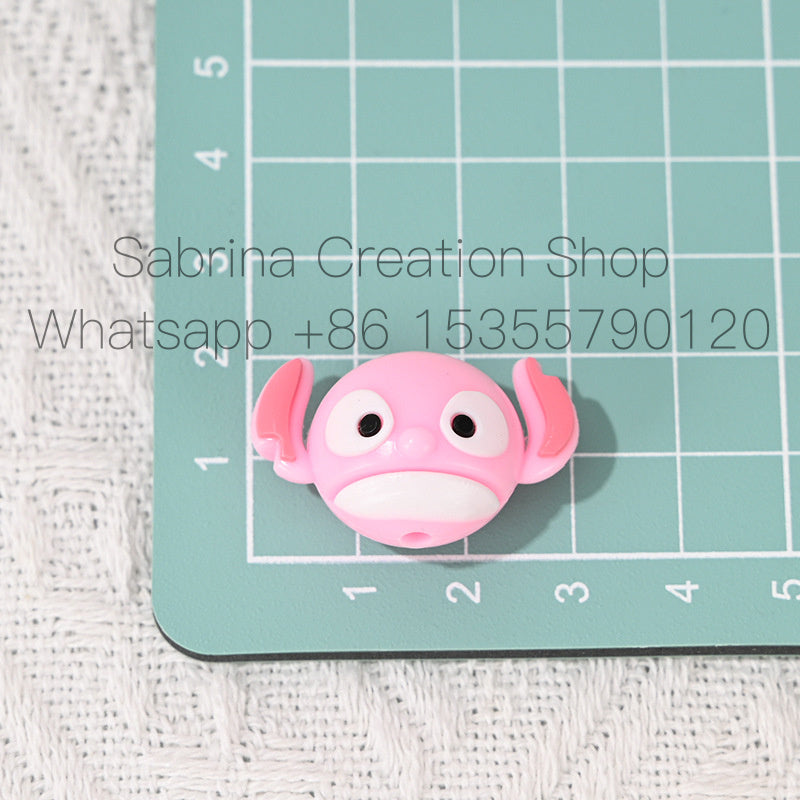 Perforated Cartoon Small Animal Soft Rubber Beads DIY Phone Chain Accessories Handmade Keychain Beads Pen Loose Beads