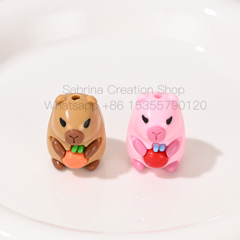 Cartoon Mixed Style 3D Rubber Beads DIY Phone Chain Accessories Beaded Pen Silicone Cute Beads for Dolls Wholesale