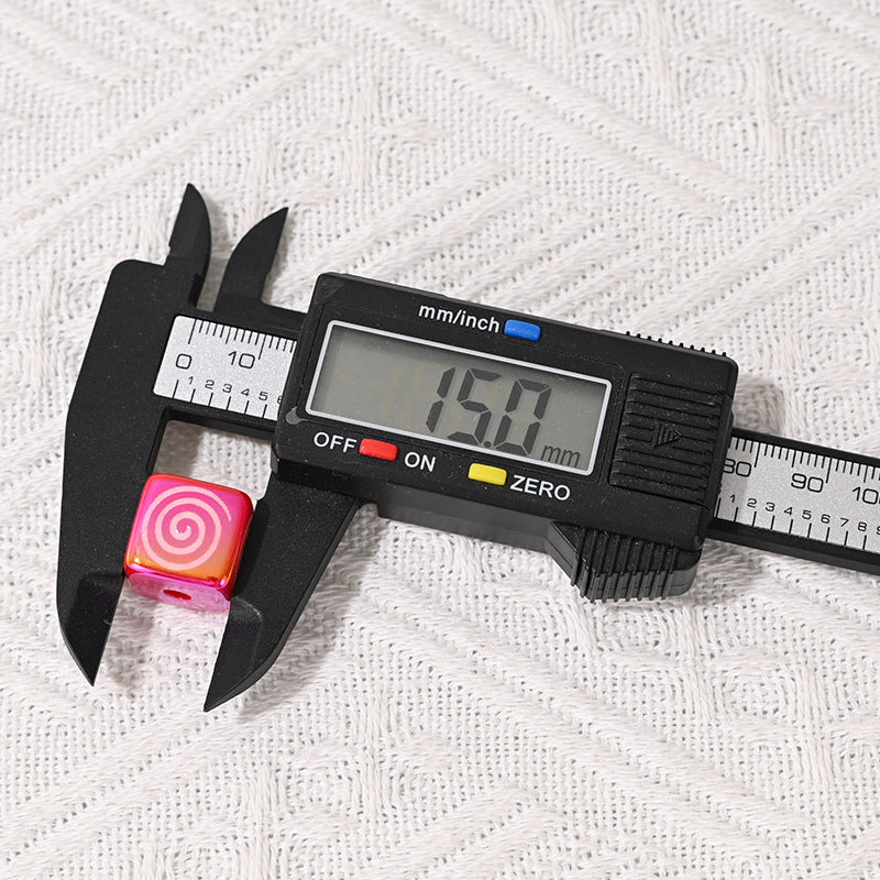 Cross-Border Hot Item 16mm Christmas Loose Beads DIY Phone Chain Accessories UV Electroplated Colorful Straight Hole Round Beads