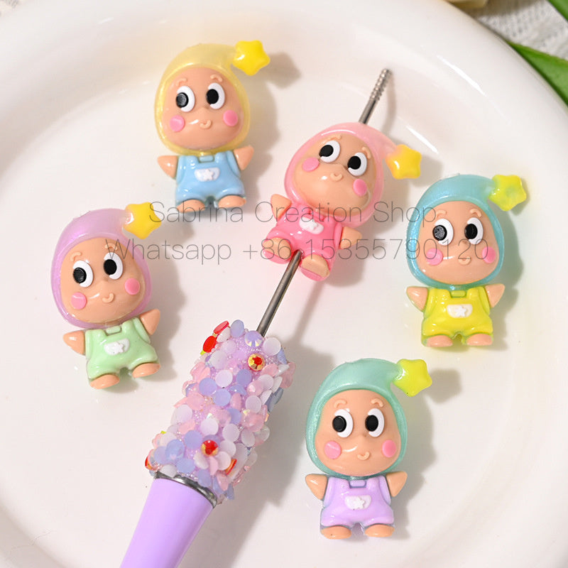 50pcs-Twinkle Twinkle  Bead Star People DIY Keychain Mobile Chain Accessory