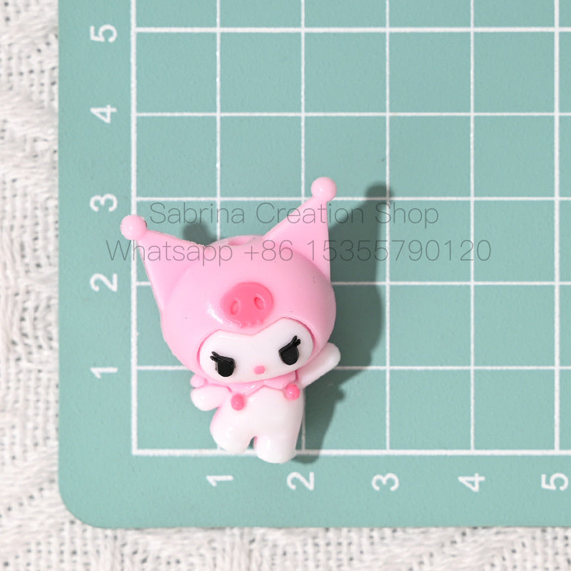 50pcs-Sanrio Kuromi Beads DIY Phone Chain Accessories Cute Scattered Beads for Stringing Pen Parts