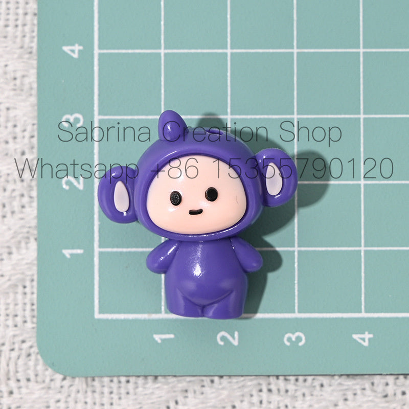 Cartoon Teletubbies Rubber Beads DIY Phone Chain Accessories Beads String Beads Handmade Necklace Accessories Wholesale