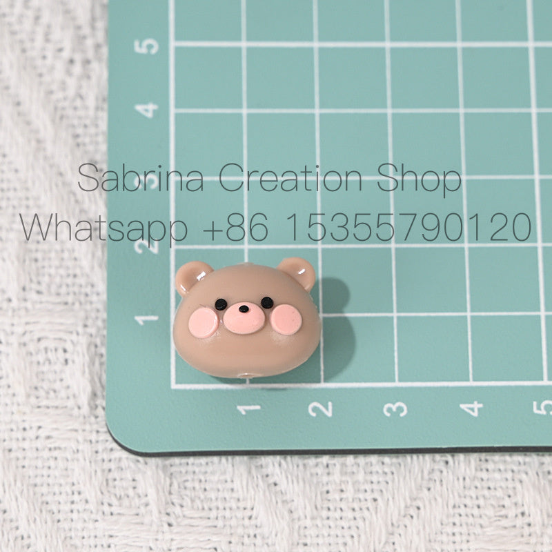 Perforated Cartoon Small Animal Soft Rubber Beads DIY Phone Chain Accessories Handmade Keychain Beads Pen Loose Beads