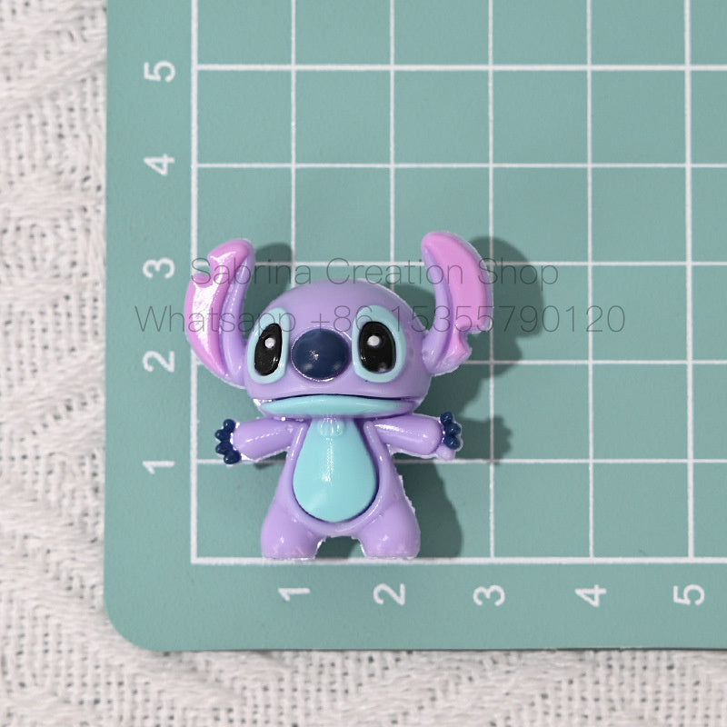 50pcs- 3D Stitch Hole-Punched 3D Cute Rubber Beads DIY Phone Chain Accessories Beaded Pen Accessories Wholesale