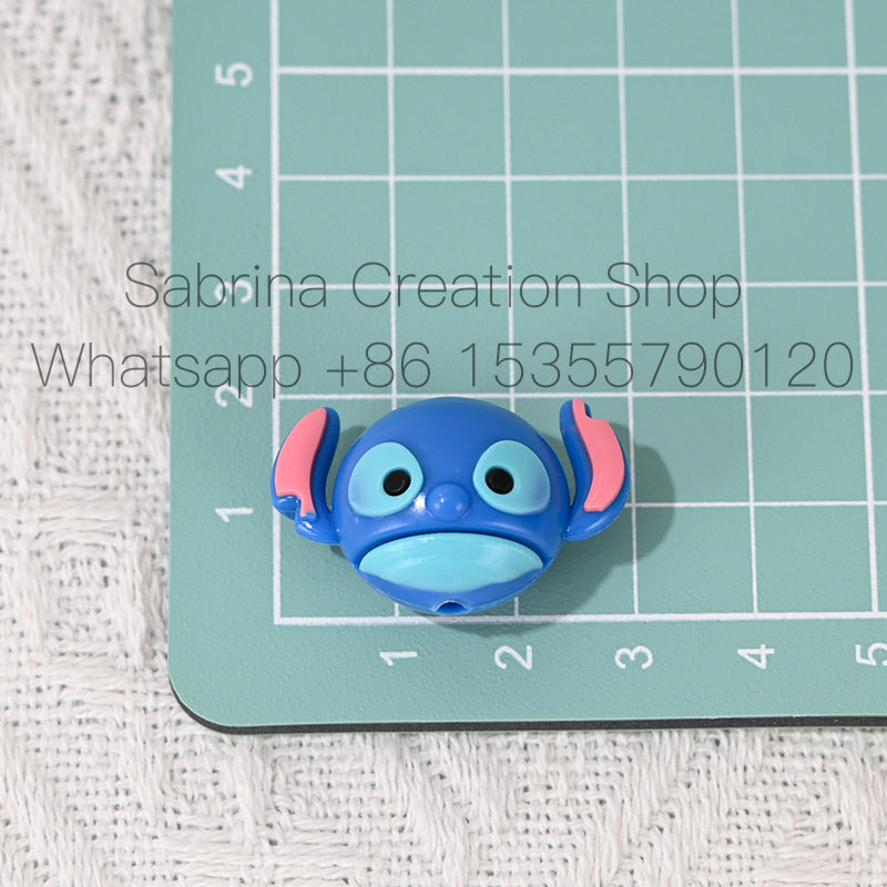 Perforated Cartoon Small Animal Soft Rubber Beads DIY Phone Chain Accessories Handmade Keychain Beads Pen Loose Beads