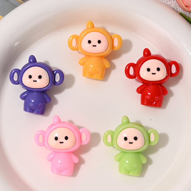 Cartoon Teletubbies Rubber Beads DIY Phone Chain Accessories Beads String Beads Handmade Necklace Accessories Wholesale