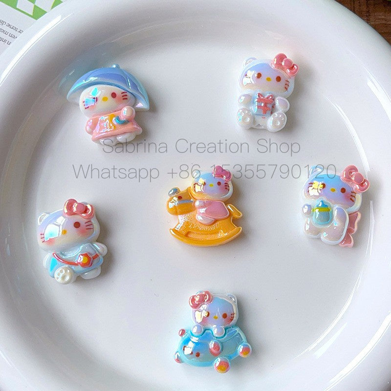 50pcs-Acrylic Heavy Hand Painted Cartoon Pig Cute Beads Car Hanger Mobile Chain DIY Accessory