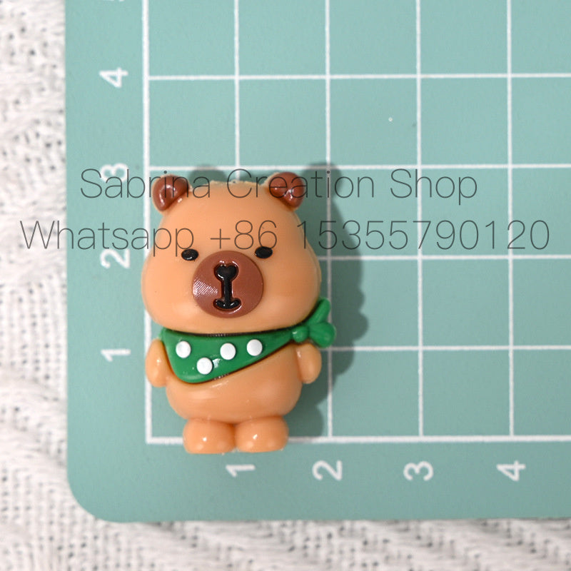 New Cartoon Beaded Cute Scarf Capybara Rubber Beads DIY Phone Chain Pen Accessories Wholesale