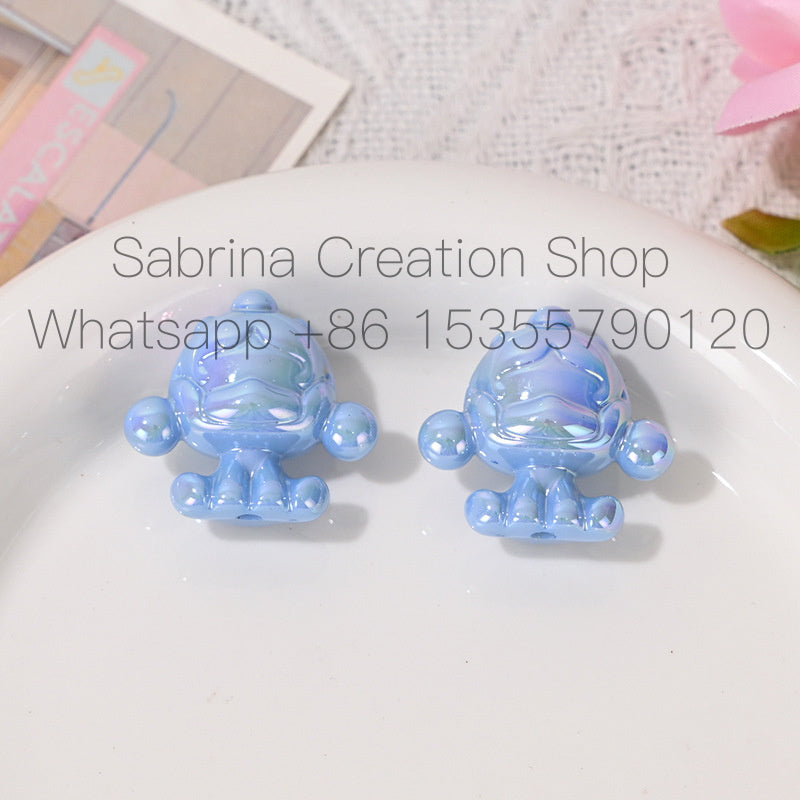 UV Plated Color SP Base Cute Loose Beads Wholesale Mixed DIY Phone Chain Beads String Beads Pen Bag Hanging Chain Accessories